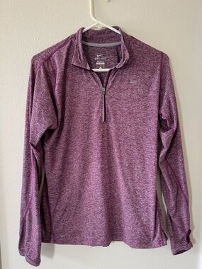 Nike Women’s Large Dri-FIT Purple Heather Quarter-Zip Pullover